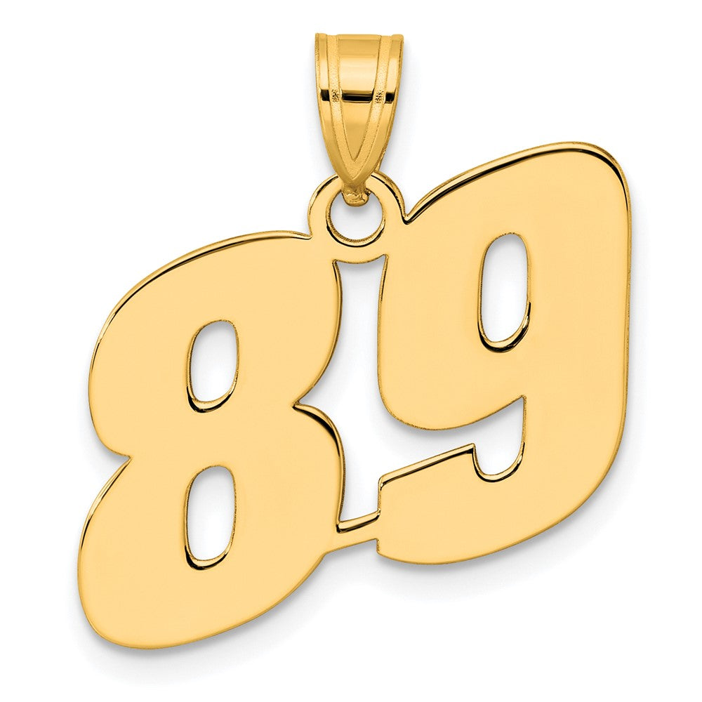14K Gelbgold Polierter Anhänger mit Blocknummer 89