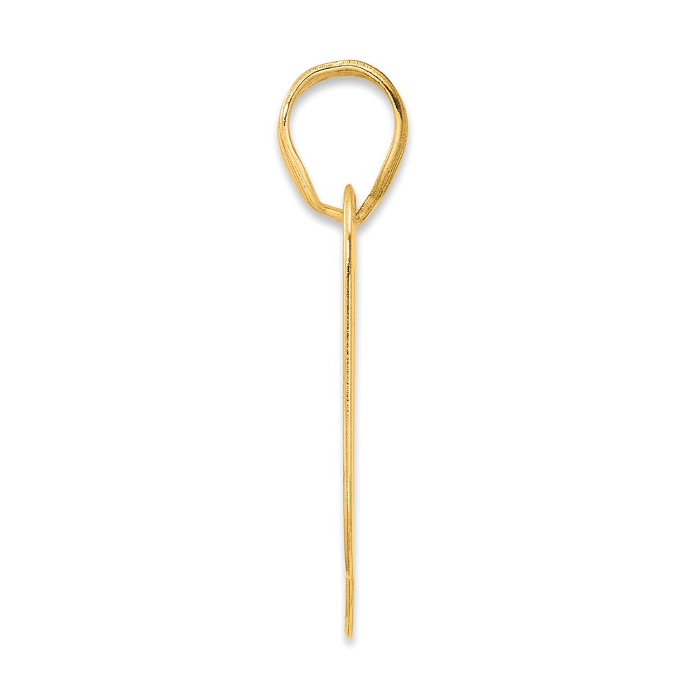 14K Gelbgold polierter Zahlenanhänger „90" (Block-Design)