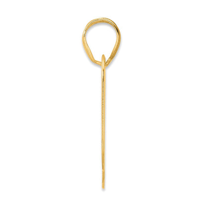 14K Gelbgold polierter Zahlenanhänger „90" (Block-Design)