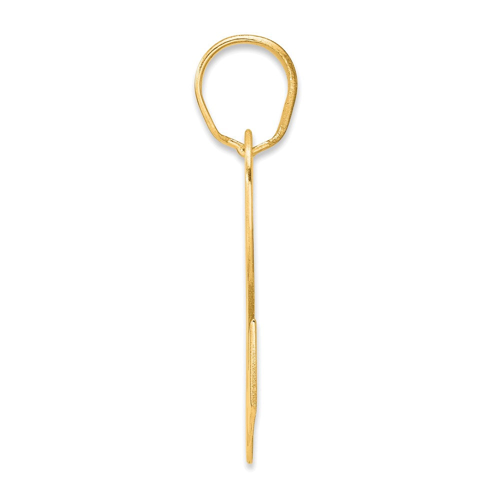 14K Gelbgold Poliert Zahl 92 Anhänger (Block-Design)
