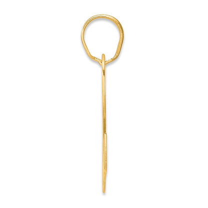 14K Gelbgold Poliert Zahl 92 Anhänger (Block-Design)