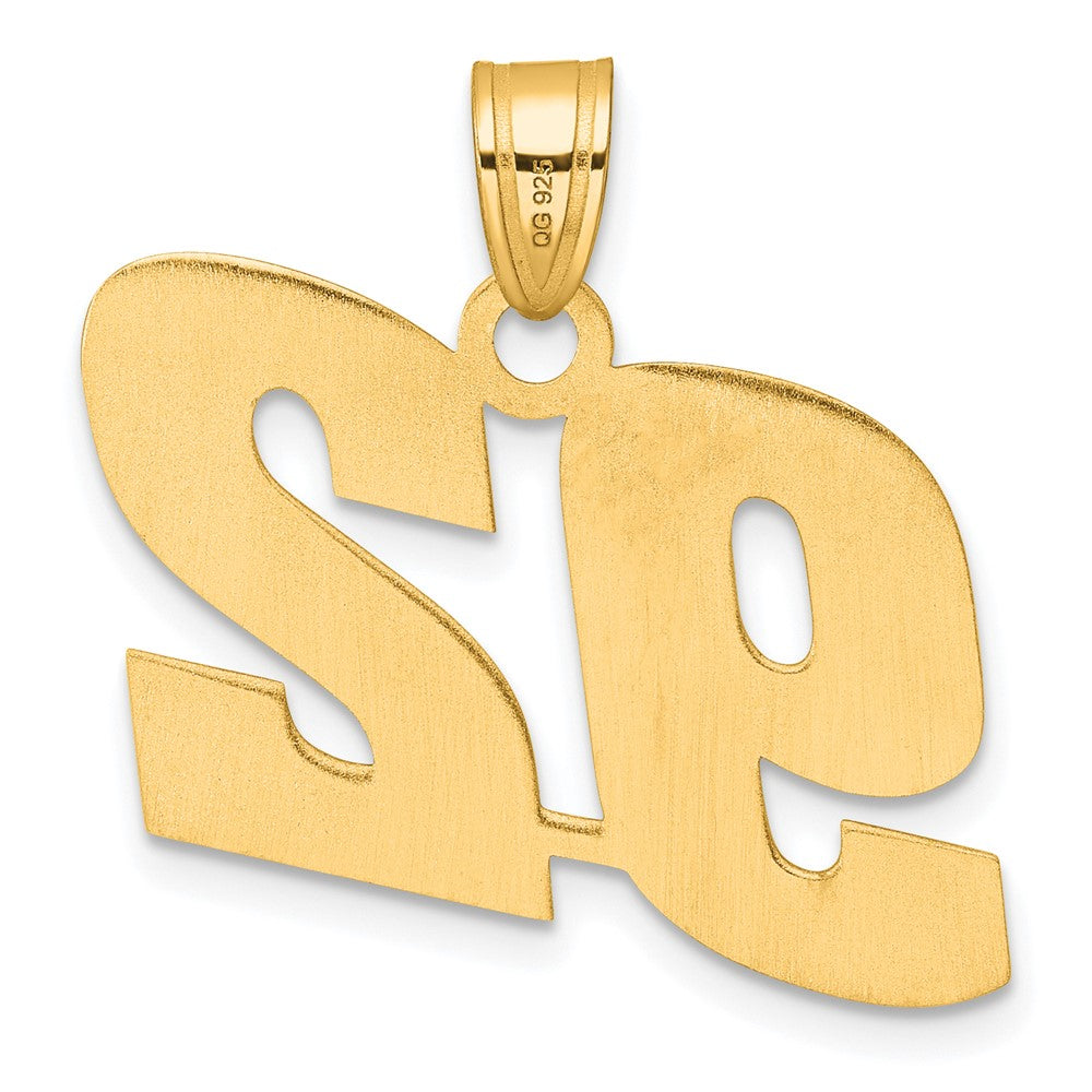 14K Gelbgold Poliert Zahl 92 Anhänger (Block-Design)