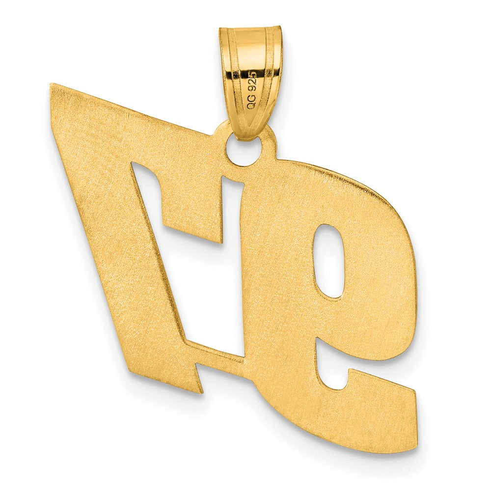 14K Gelbgold Polierter Zahlenanhänger „97“