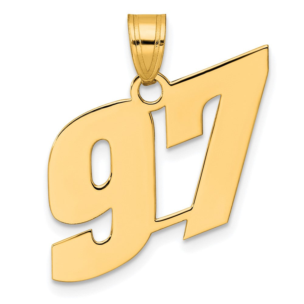 14K Gelbgold Polierter Zahlenanhänger „97“