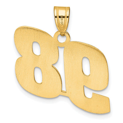14K Gelbgold polierter Anhänger mit Blocknummer „98“