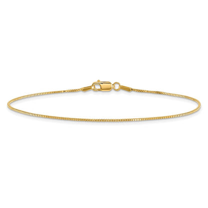 14K Gelbgold.95mm Venezianer mit Karabinerverschluss Kette Fußkettchen