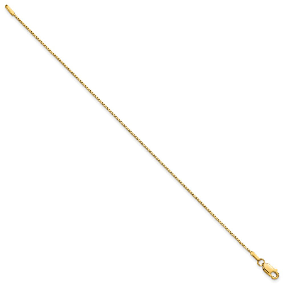 14K Gelbgold 1mm Venezianer mit Karabinerverschluss Kette Fußkettchen