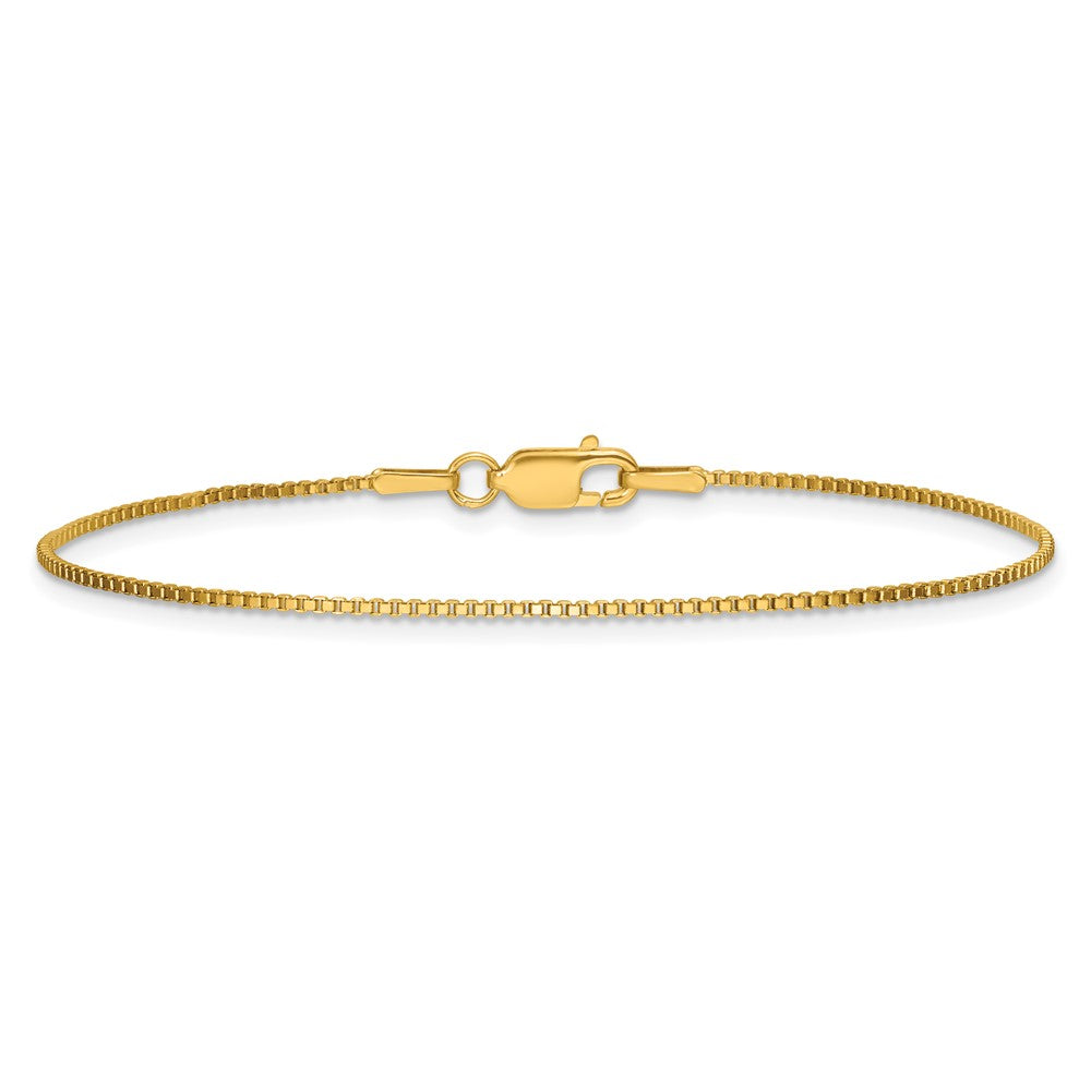 14K Gelbgold 1mm Venezianer mit Karabinerverschluss Kette Fußkettchen