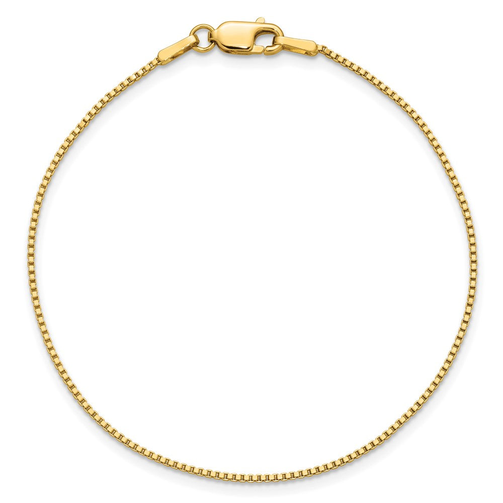14K Gelbgold 1mm Venezianer mit Karabinerverschluss Kette Fußkettchen