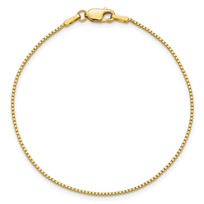 14K Gelbgold 1mm Venezianer mit Karabinerverschluss Kette Fußkettchen