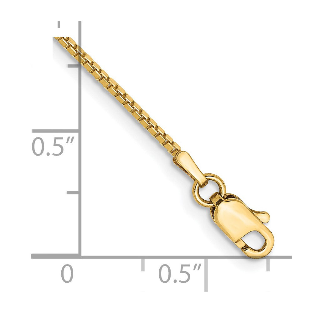 14K Gelbgold 1mm Venezianer mit Karabinerverschluss Kette Fußkettchen