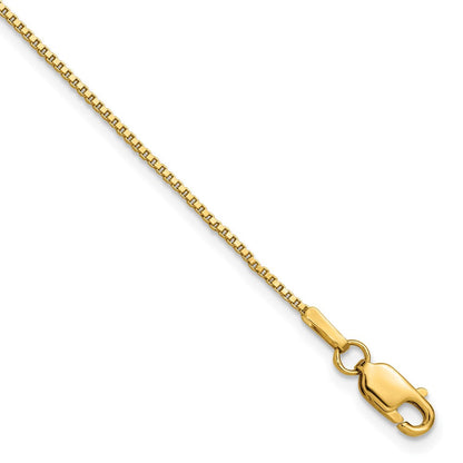 14K Gelbgold 1mm Venezianer mit Karabinerverschluss Kette Fußkettchen