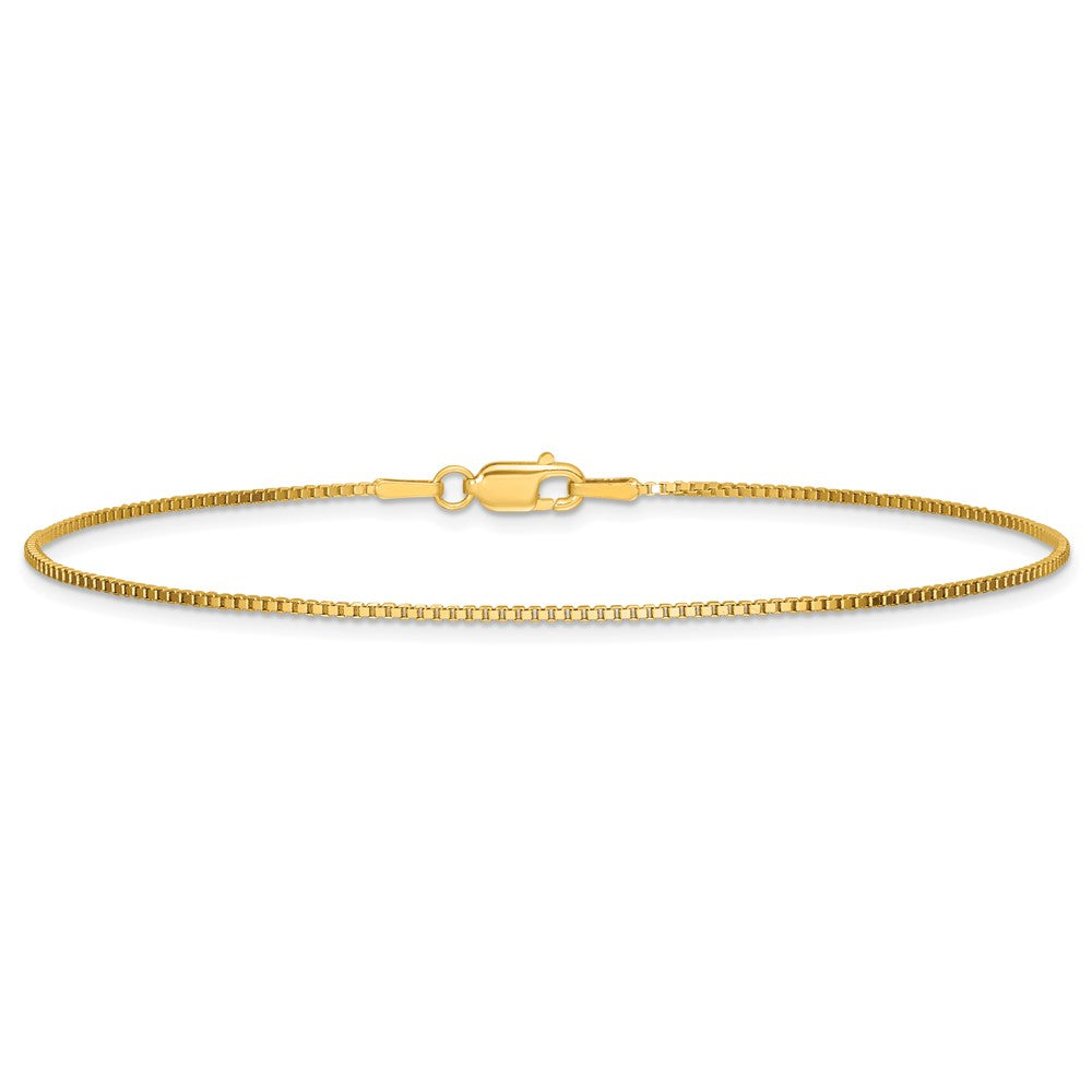 14K Gelbgold 1.05mm Venezianer mit Karabinerverschluss Kette Fußkettchen