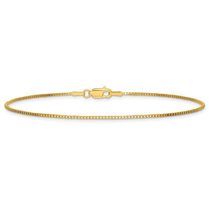 14K Gelbgold 1.05mm Venezianer mit Karabinerverschluss Kette Fußkettchen
