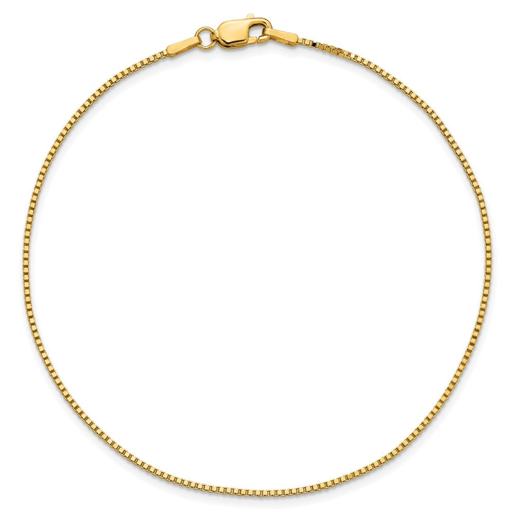 14K Gelbgold 1.05mm Venezianer mit Karabinerverschluss Kette Fußkettchen