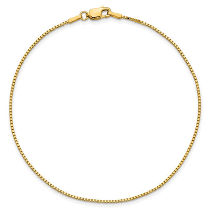 14K Gelbgold 1.05mm Venezianer mit Karabinerverschluss Kette Fußkettchen