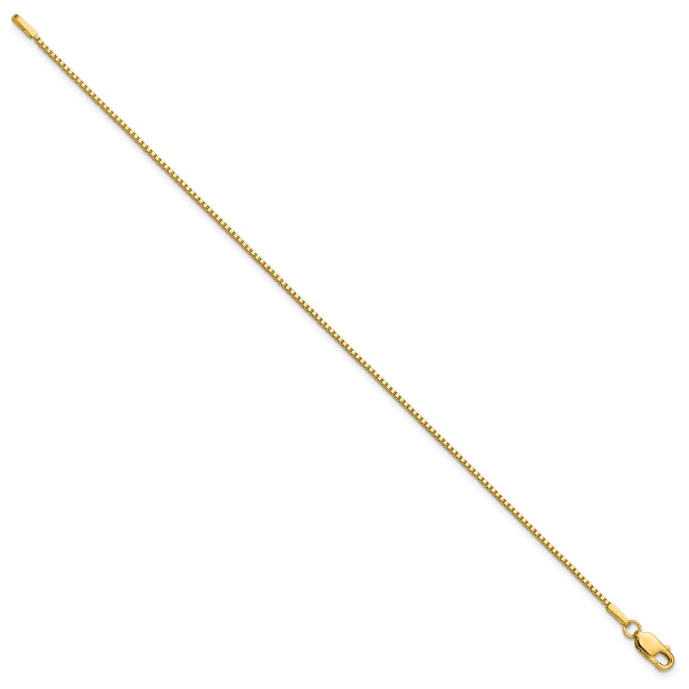 14K Gelbgold 1.1mm Venezianer mit Karabinerverschluss Kette Fußkettchen