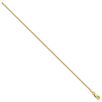14K Gelbgold 1.1mm Venezianer mit Karabinerverschluss Gliederarmband
