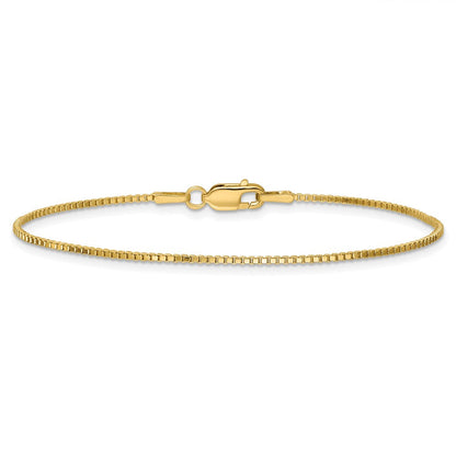 14K Gelbgold 1.1mm Venezianer mit Karabinerverschluss Kette Fußkettchen