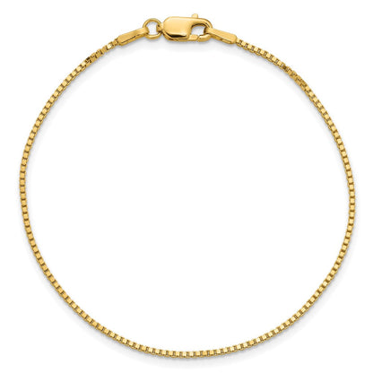 14K Gelbgold 1.1mm Venezianer mit Karabinerverschluss Kette Fußkettchen