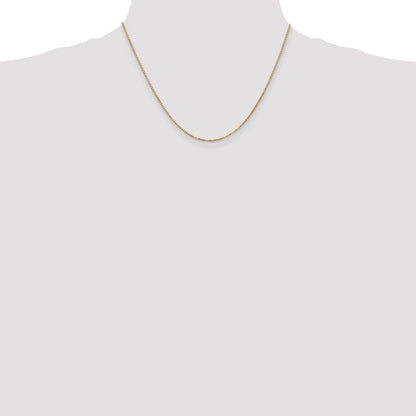 14K Gelbgold 1.4mm Venezianer mit Karabinerverschluss Halskette