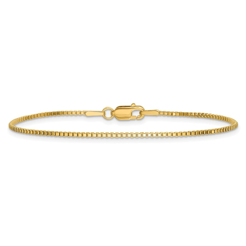 14K Gelbgold 1.4mm Venezianer mit Karabinerverschluss Kette Fußkettchen