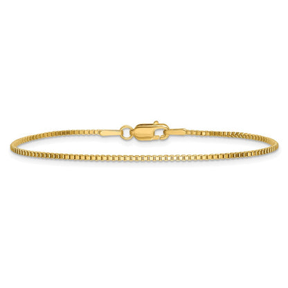 14K Gelbgold 1.4mm Venezianer mit Karabinerverschluss Kette Fußkettchen