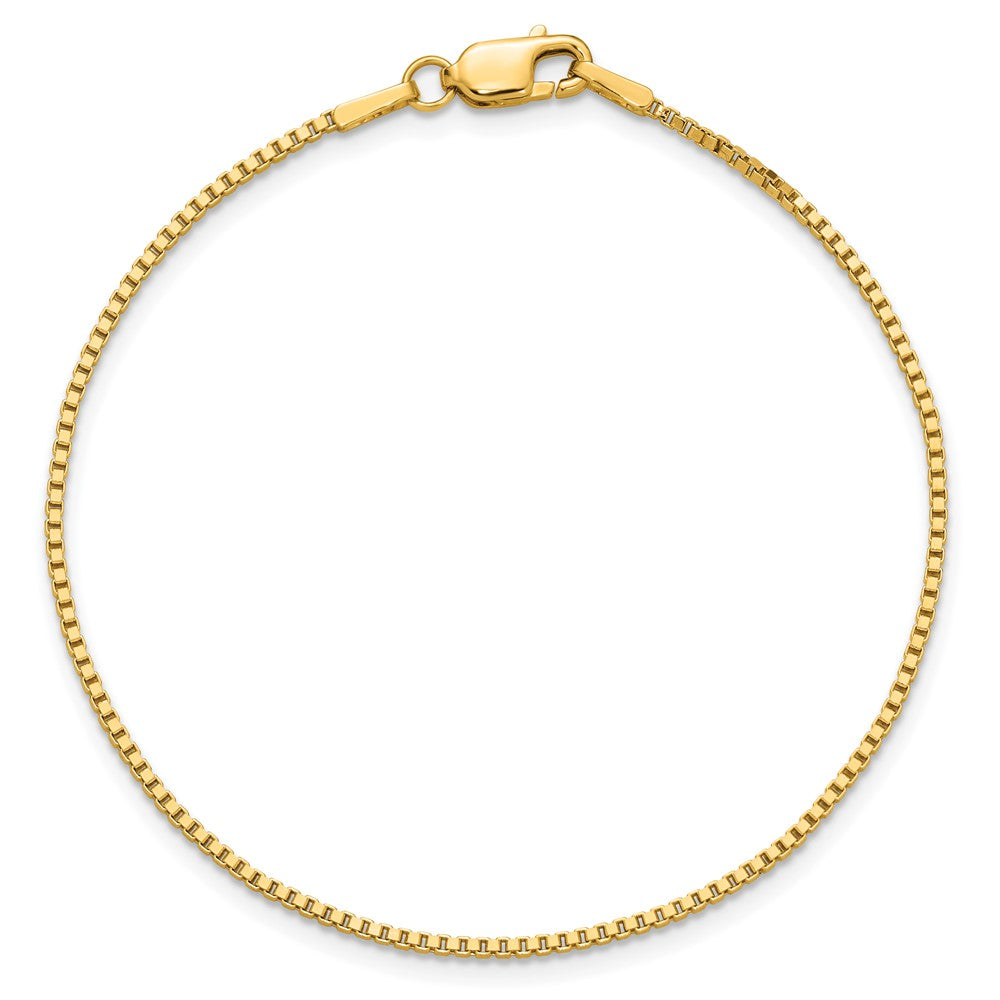 14K Gelbgold 1.4mm Venezianer mit Karabinerverschluss Kette Fußkettchen