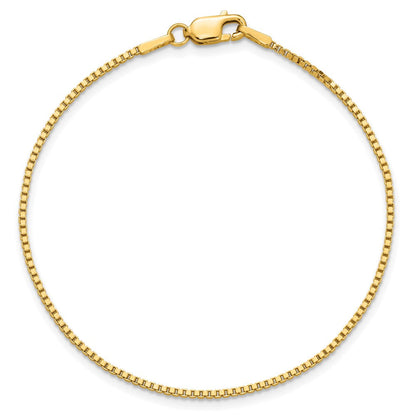 14K Gelbgold 1.4mm Venezianer mit Karabinerverschluss Gliederarmband