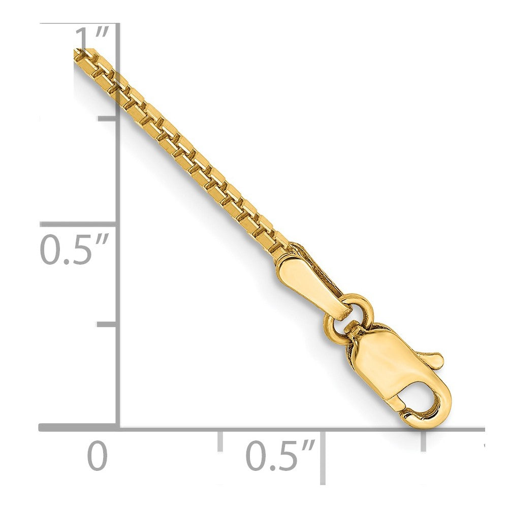 14K Gelbgold 1.4mm Venezianer mit Karabinerverschluss Kette Fußkettchen