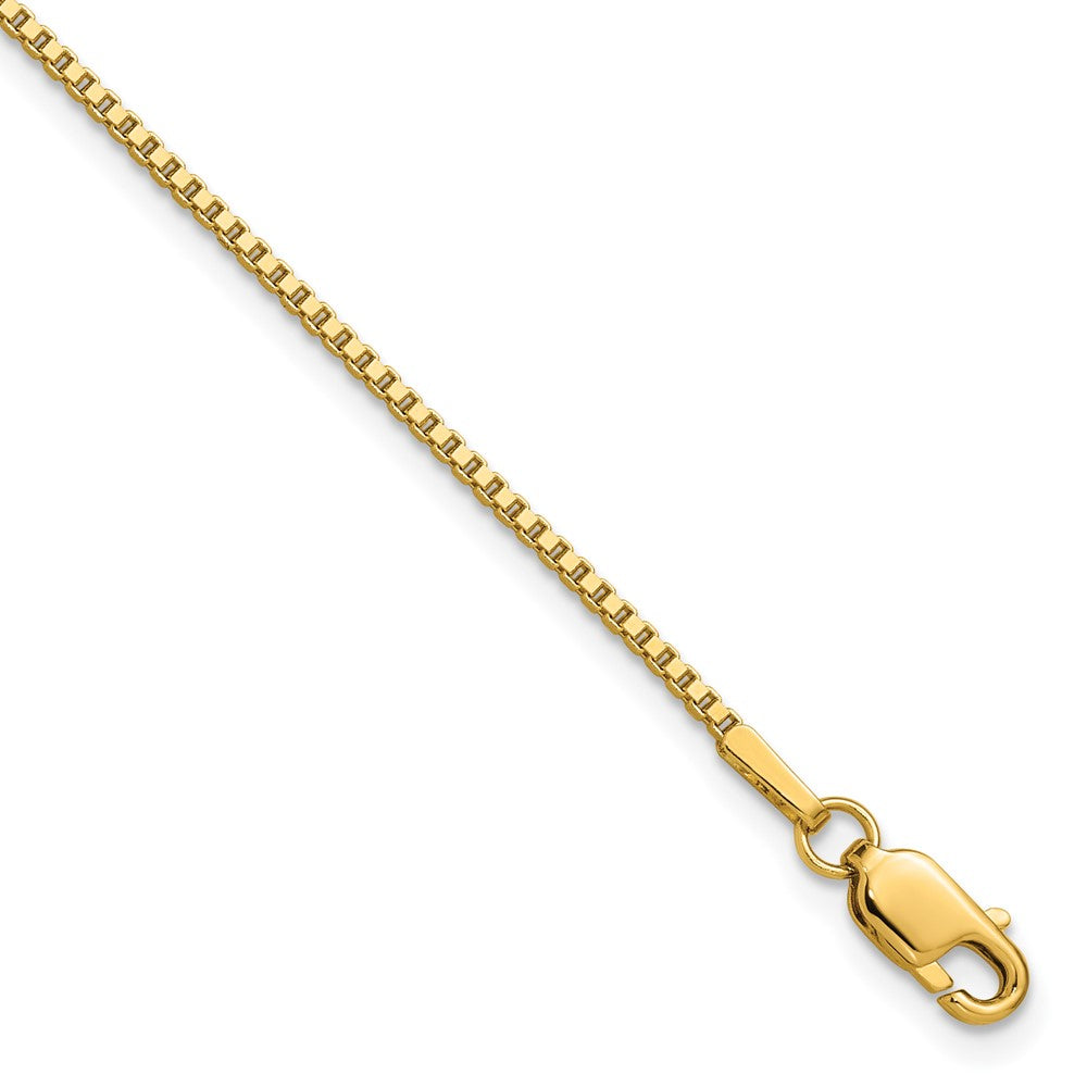 14K Gelbgold 1.4mm Venezianer mit Karabinerverschluss Kette Fußkettchen
