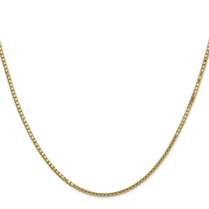 14K Gelbgold 1.5mm Venezianer mit Karabinerverschluss Halskette