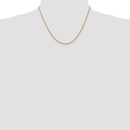 14K Gelbgold 1.5mm Venezianer mit Karabinerverschluss Halskette
