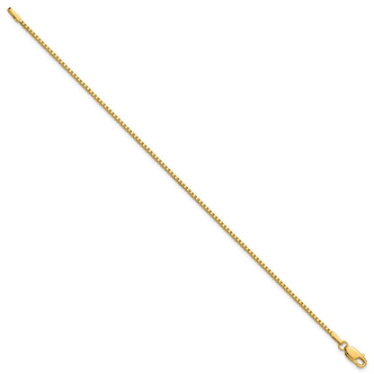 14K Gelbgold 1.5mm Venezianer mit Karabinerverschluss Kette Fußkettchen
