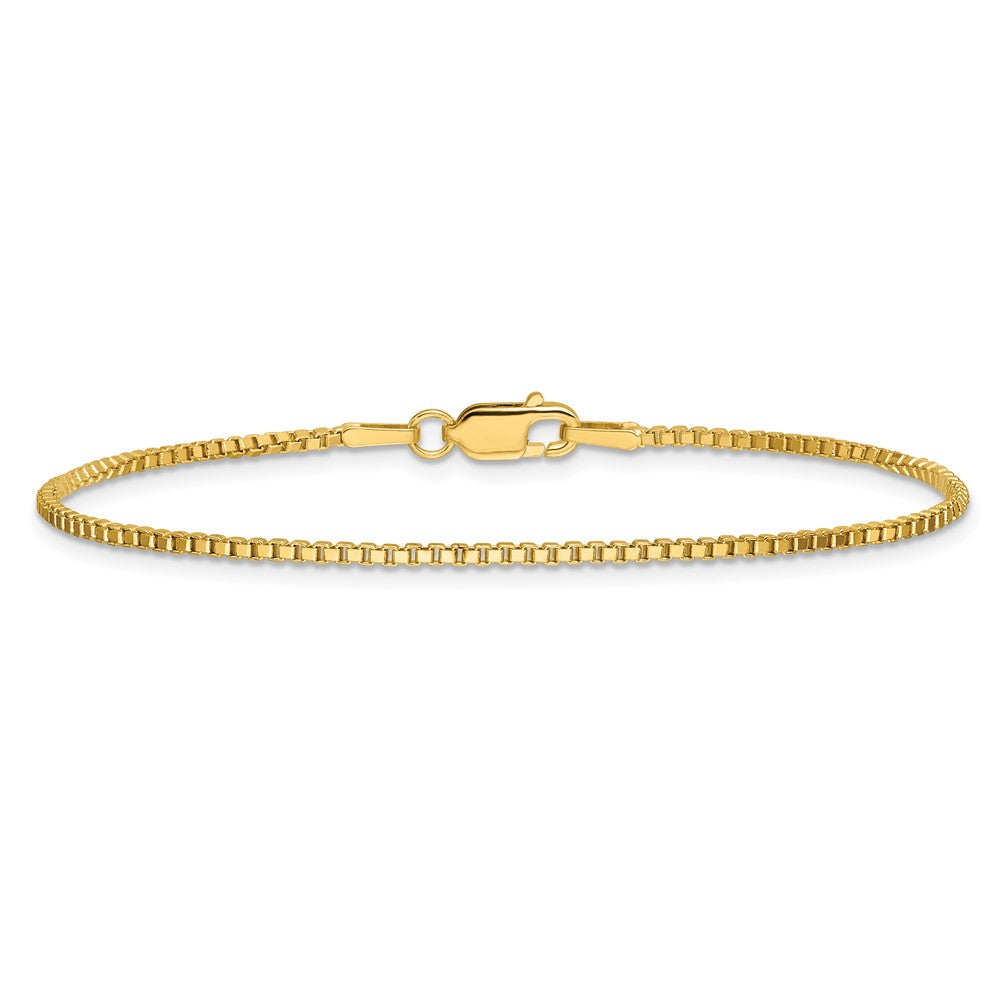 14K Gelbgold 1.5mm Venezianer mit Karabinerverschluss Kette Fußkettchen