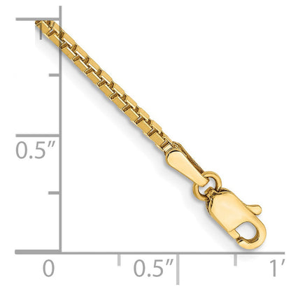 14K Gelbgold 1.5mm Venezianer mit Karabinerverschluss Kette Fußkettchen