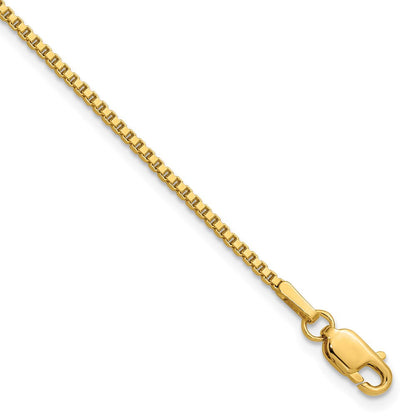14K Gelbgold 1.5mm Venezianer mit Karabinerverschluss Kette Fußkettchen