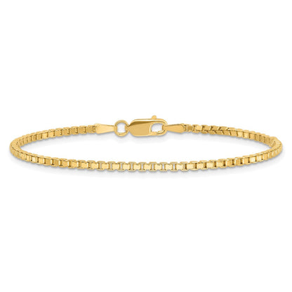14K Gelbgold 1.9mm Venezianer mit Karabinerverschluss Gliederarmband