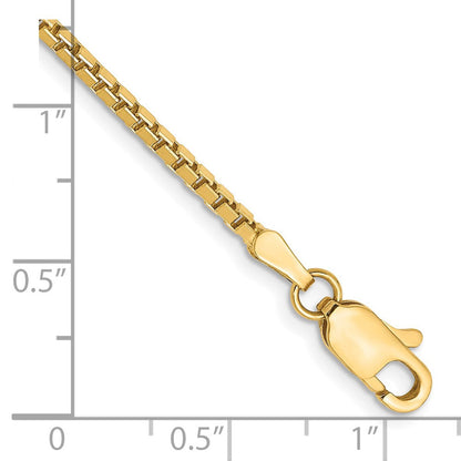 14K Gelbgold 1.9mm Venezianer mit Karabinerverschluss Gliederarmband