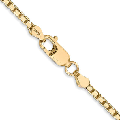 14K Gelbgold 2.5mm Venezianer mit Karabinerverschluss Halskette