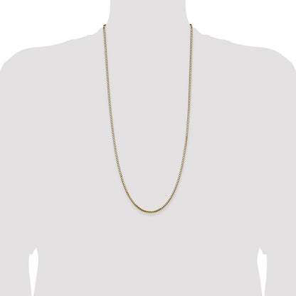 14K Gelbgold 2.5mm Venezianer mit Karabinerverschluss Halskette