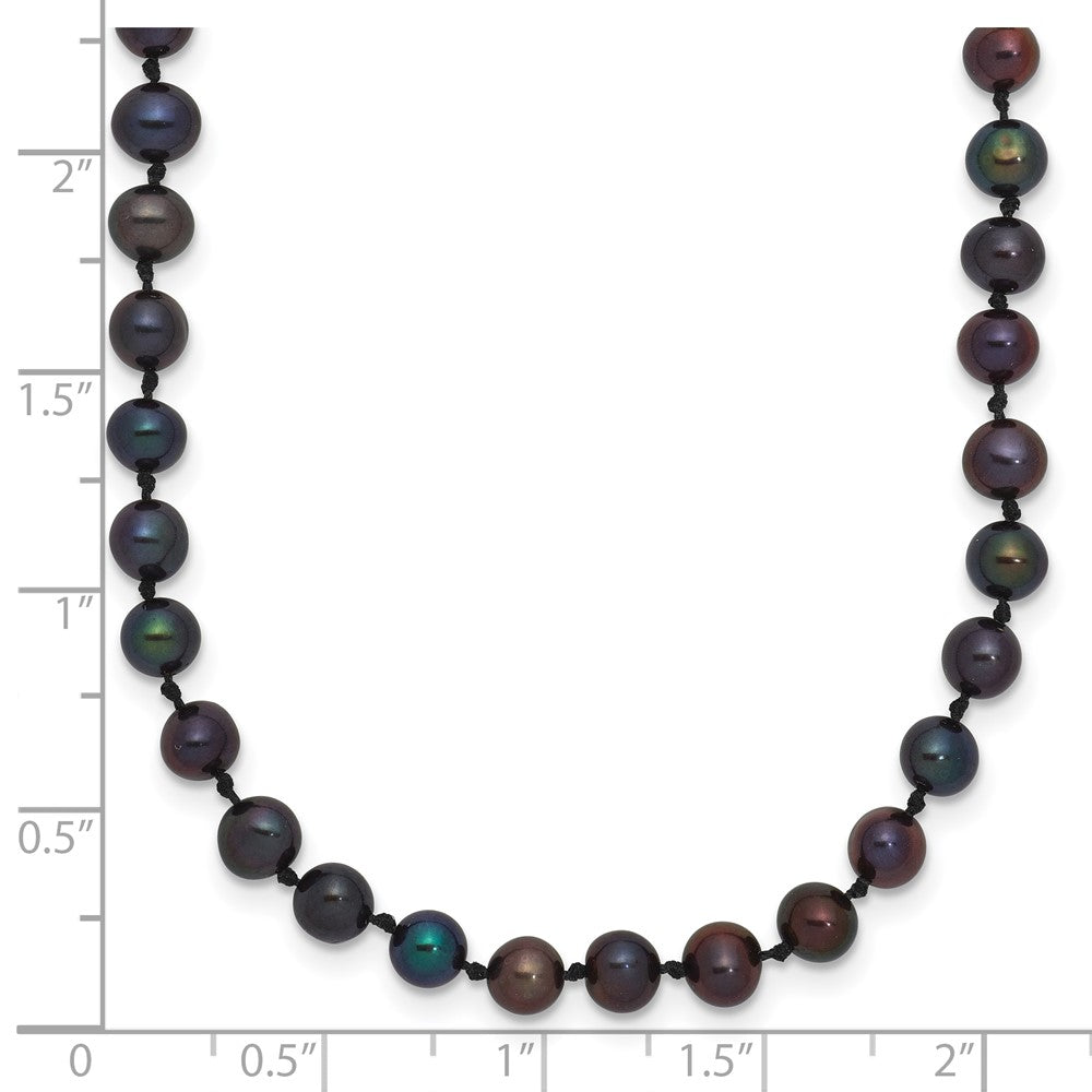 14K Gelbgold 4-5mm Schwarz Nahe Rund Süßwasser Zuchtperle Halskette