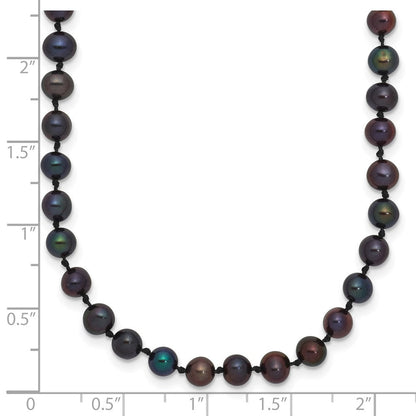 14K Gelbgold 4-5mm Schwarz Nahe Rund Süßwasser Zuchtperle Halskette