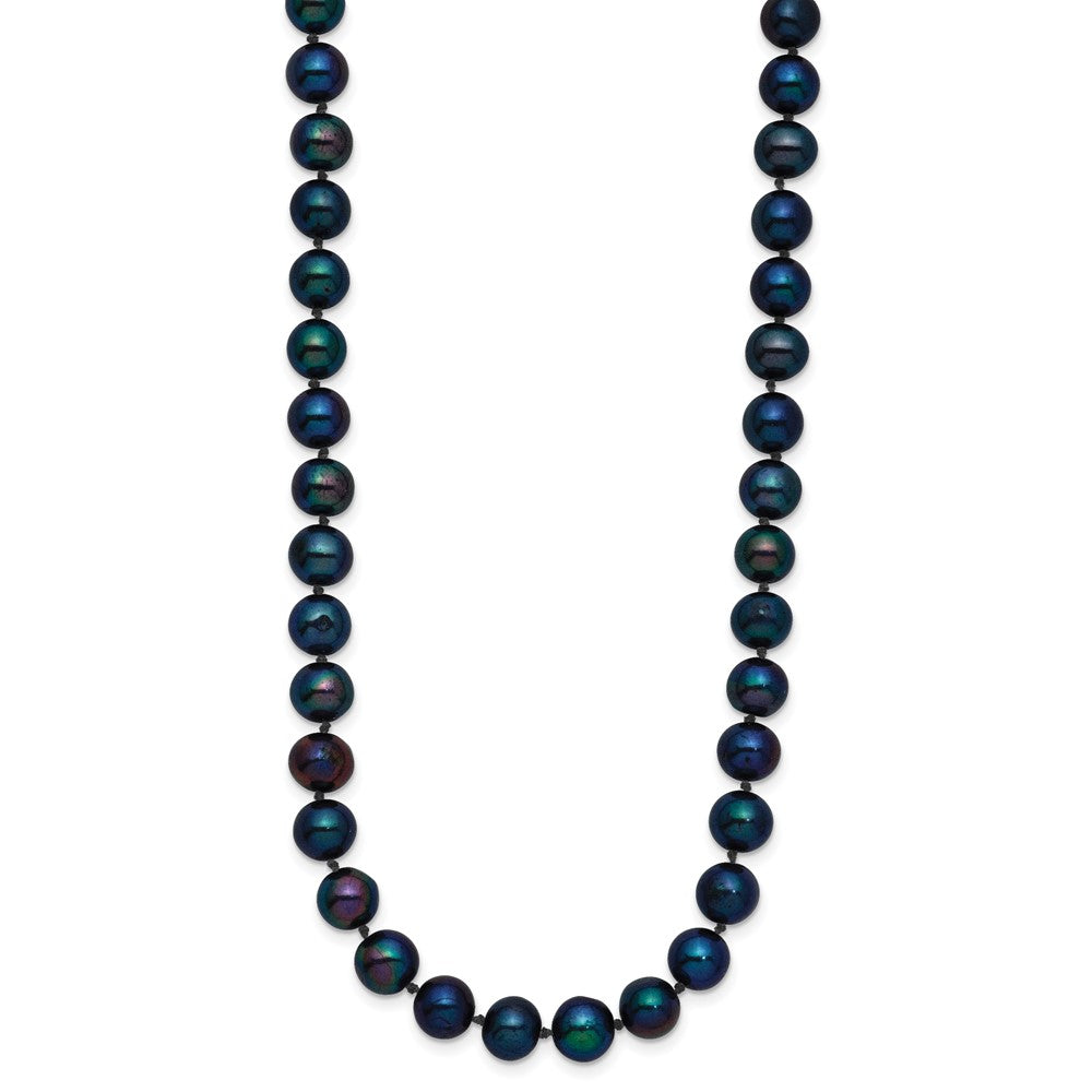 14K Gelbgold 6-7mm Schwarz Nahe Rund Süßwasser Zuchtperle Halskette