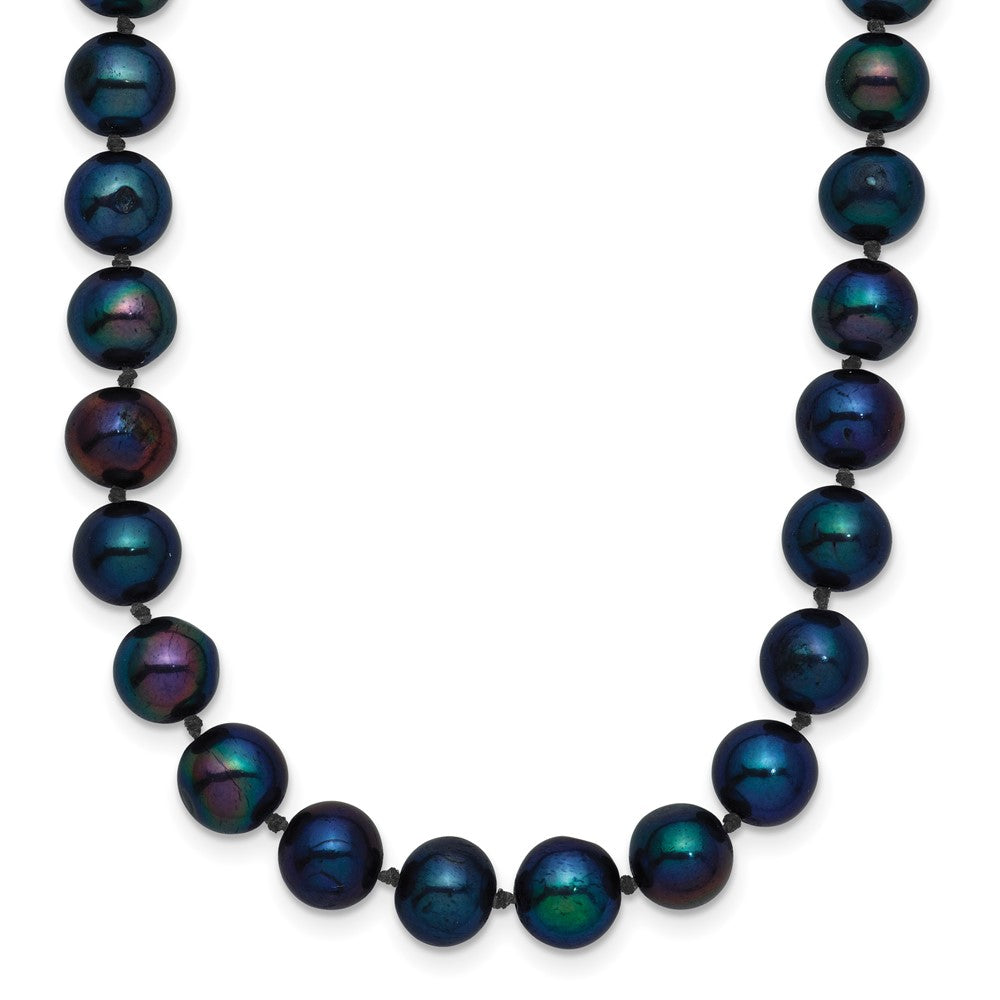14K Gelbgold 6-7mm Schwarz Nahe Rund Süßwasser Zuchtperle Halskette