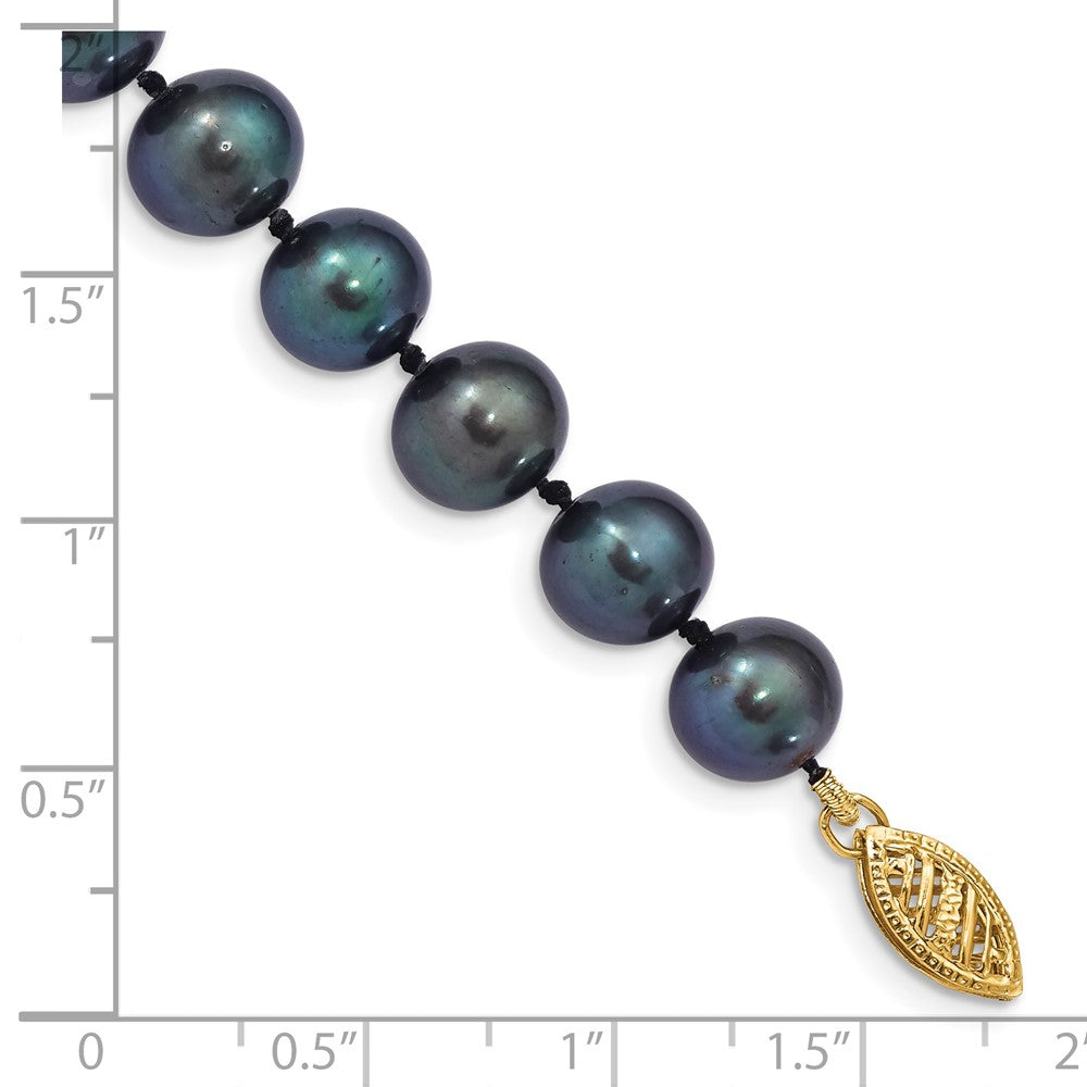 7.5 Zoll 14K 8-9mm Schwarz Nahe Rund Süßwasser Zuchtperle Armband