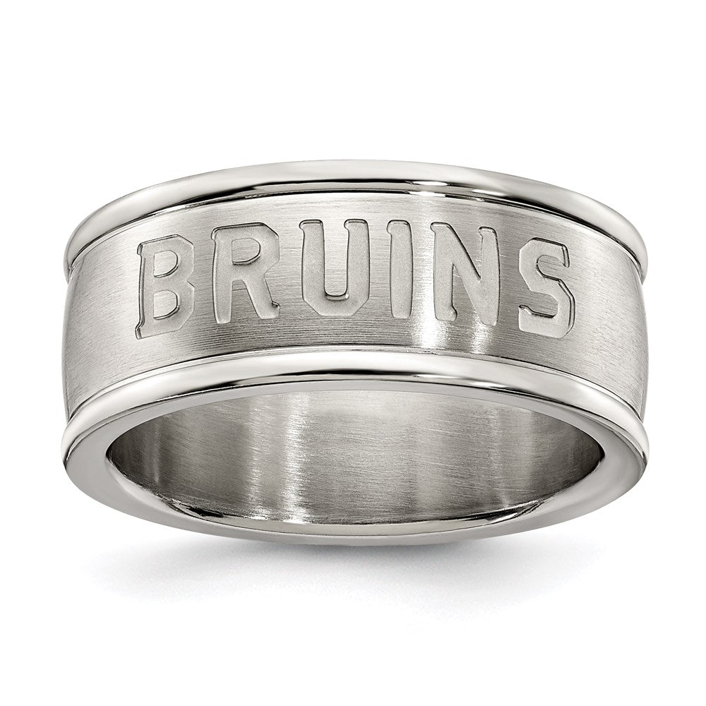 Edelstahl Boston Bruins Logo Ring Größe 9