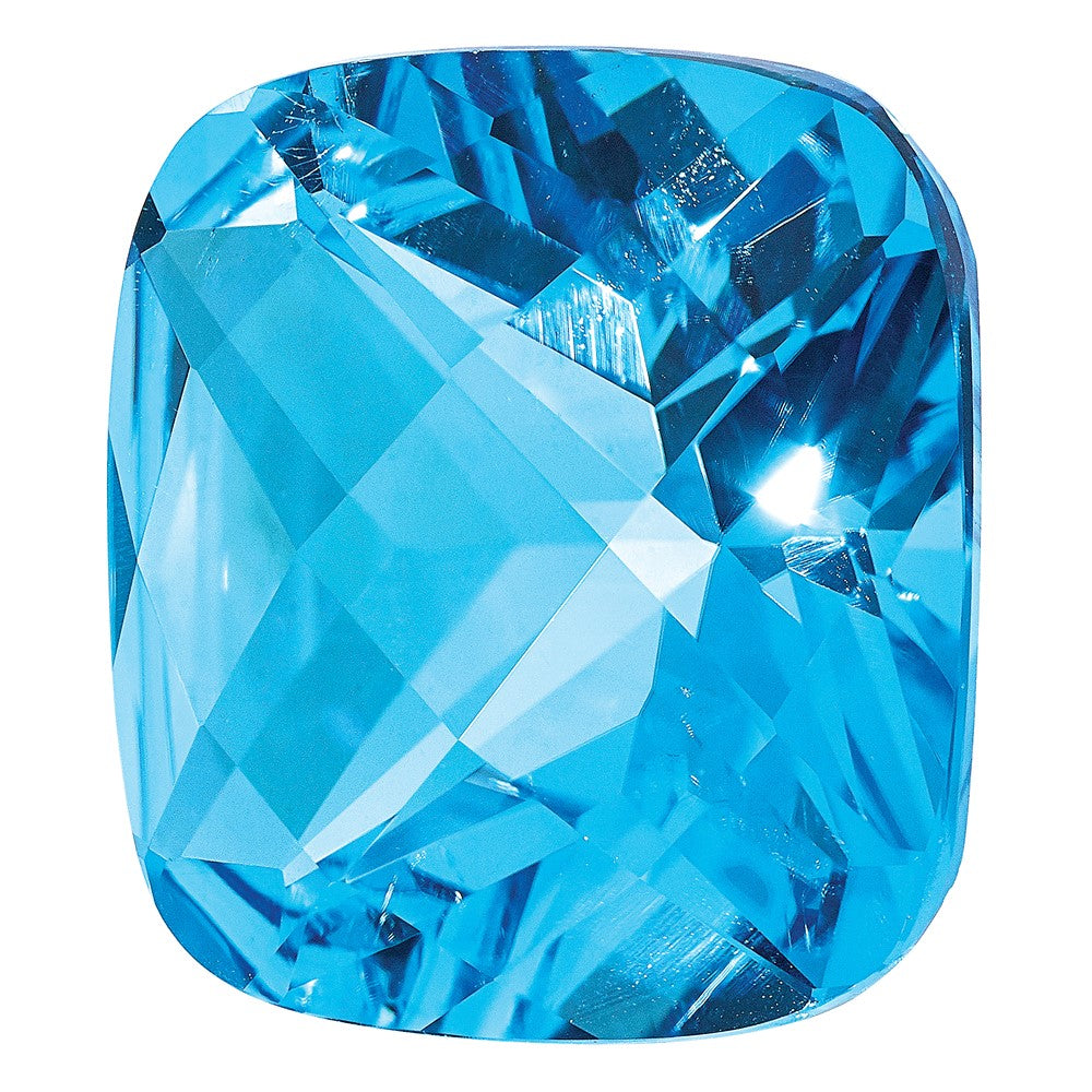 Edelstein Schweizer Blautopas Aa Qualität 12mm Antik Kissen Schachbrett
