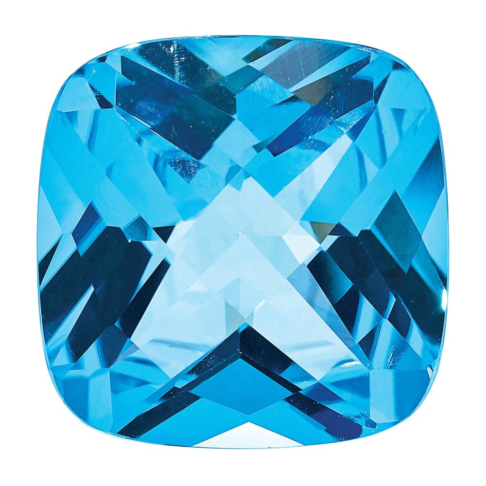 Edelstein Schweizer Blautopas Aa Qualität 12mm Antik Kissen Schachbrett