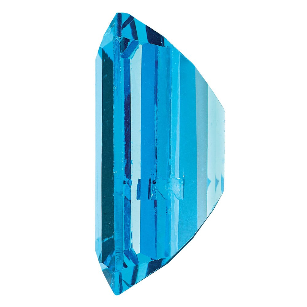 Edelstein Schweizer Blautopas Aa Qualität 10x8mm Smaragdschliff
